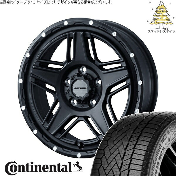 コンチネンタル ノースコンタクト NC7 225/65R17 ＋ マッドヴァンス07 フルマットブラック 17インチ 7J +40 5H114.3P スタッドレス・ホイール4本セット。1枚目。