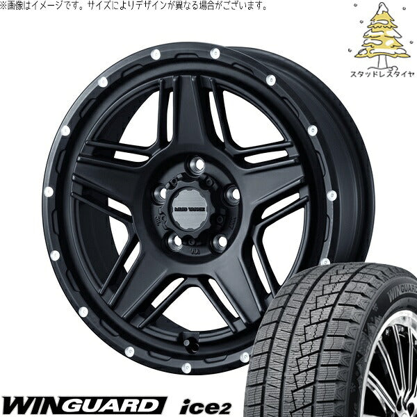 ネクセン ウィンガード アイス2 215/45R17 ＋ マッドヴァンス07 フルマットブラック 17インチ 7J +40 5H114.3P スタッドレス・ホイール4本セット。1枚目。