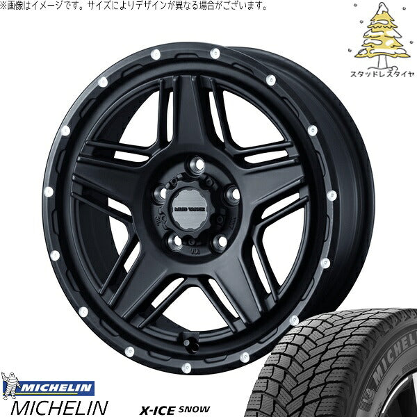 ミシュラン エックスアイス スノー 215/45R17 ＋ マッドヴァンス07 フルマットブラック 17インチ 7J +40 5H114.3P スタッドレス・ホイール4本セット。1枚目。