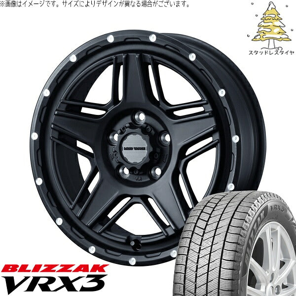 ブリヂストン ブリザック VRX3 225/50R17 ＋ マッドヴァンス07 フルマットブラック 17インチ 7J +40 5H114.3P スタッドレス・ホイール4本セット。1枚目。