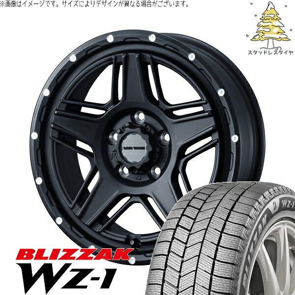 ブリヂストン ブリザック WZ-1 205/55R17 ＋ マッドヴァンス07 フルマットブラック 17インチ 7J +40 5H114.3P スタッドレス・ホイール4本セット。1枚目。