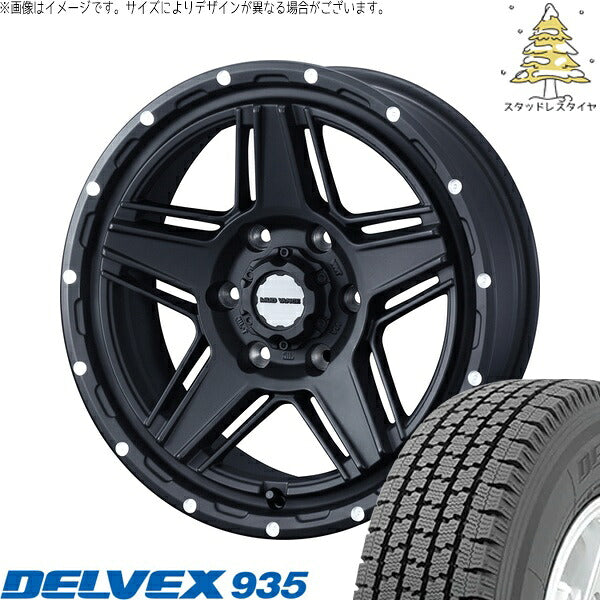 トーヨータイヤ デルベックス 935 195/80R15 ＋ マッドヴァンス07 フルマットブラック 15インチ 6J +33 6H139.7P スタッドレス・ホイール4本セット。1枚目。