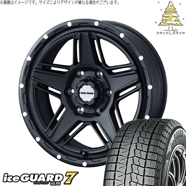ヨコハマタイヤ アイスガードセブン IG70 215/60R17 ＋ マッドヴァンス07 フルマットブラック 17インチ 6.5J +38 6H139.7P スタッドレス・ホイール4本セット。1枚目。