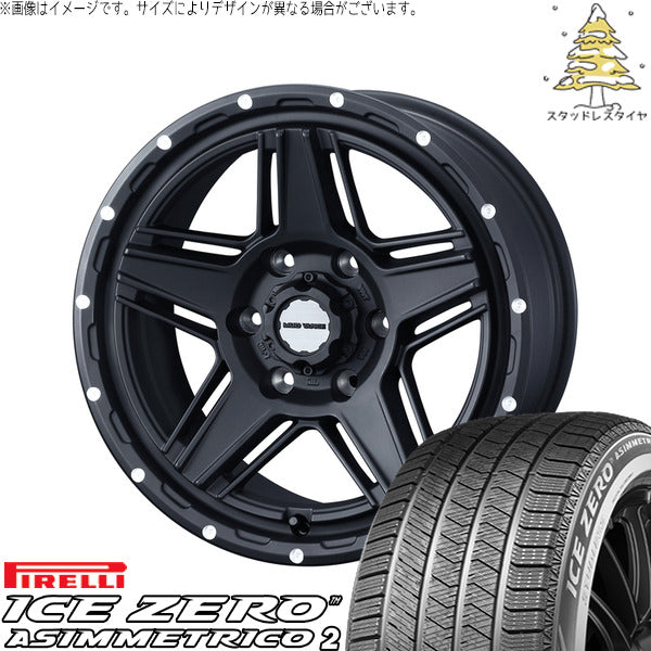 ピレリ アイスゼロアシンメトリコ2 215/65R16 ＋ マッドヴァンス07 フルマットブラック 16インチ 6.5J +38 6H139.7P スタッドレス・ホイール4本セット。1枚目。
