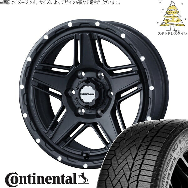 コンチネンタル ノースコンタクト NC7 215/65R16 ＋ マッドヴァンス07 フルマットブラック 16インチ 6.5J +38 6H139.7P スタッドレス・ホイール4本セット。1枚目。
