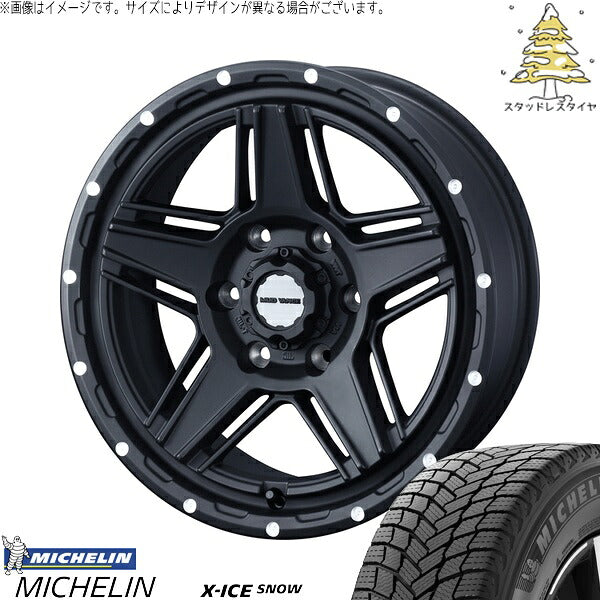 ミシュラン エックスアイス スノー 265/70R17 ＋ マッドヴァンス07 フルマットブラック 17インチ 8J +20 6H139.7P スタッドレス・ホイール4本セット。1枚目。