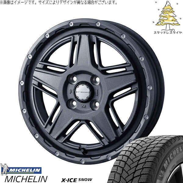 ミシュラン エックスアイス スノー 165/70R14 ＋ マッドヴァンス07 フリントグレー 14インチ 4.5J +45 4H100P スタッドレス・ホイール4本セット。1枚目。