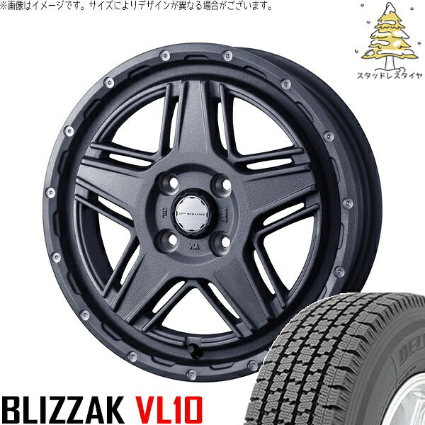 ブリヂストン ブリザック VL10 145/80R12 ＋ マッドヴァンス07 フリントグレー 12インチ 4J +40 4H100P スタッドレス・ホイール4本セット。1枚目。