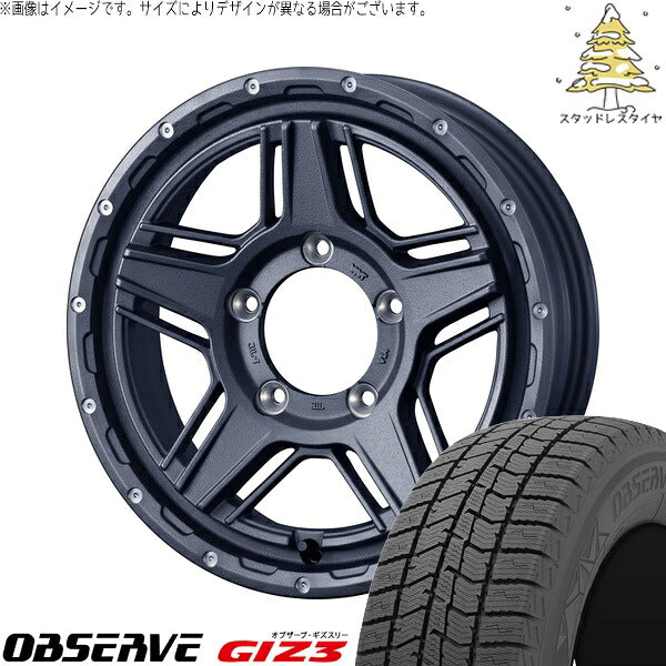 トーヨータイヤ オブザーブ GIZ3 215/70R15 ＋ マッドヴァンス07 フリントグレー 15インチ 6J ±0 5H139.7P スタッドレス・ホイール4本セット。1枚目。