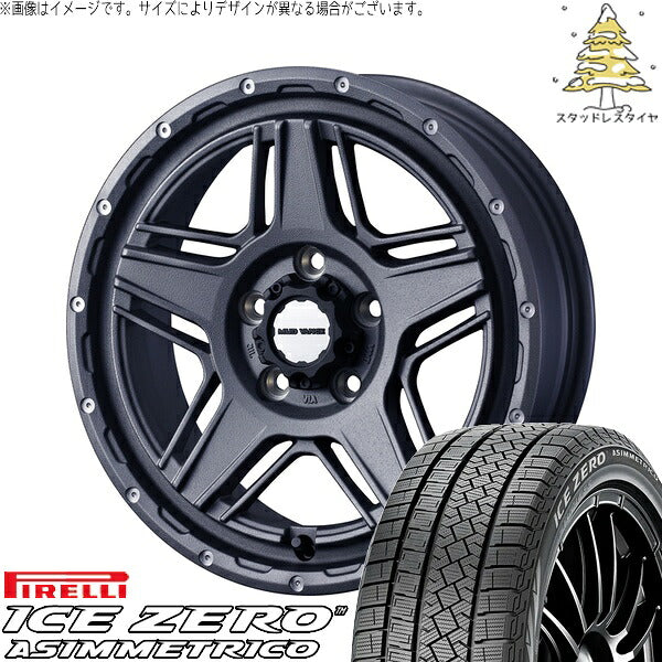 ピレリ アイスゼロアシンメトリコ 215/60R17 ＋ マッドヴァンス07 フリントグレー 17インチ 7J +40 5H114.3P スタッドレス・ホイール4本セット。1枚目。