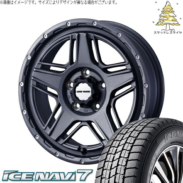 グッドイヤー アイスナビ7 225/55R17 ＋ マッドヴァンス07 フリントグレー 17インチ 7J +40 5H114.3P スタッドレス・ホイール4本セット。1枚目。