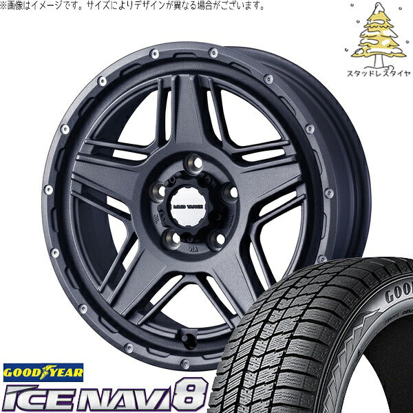 グッドイヤー アイスナビ8 225/60R17 ＋ マッドヴァンス07 フリントグレー 17インチ 7J +40 5H114.3P スタッドレス・ホイール4本セット。1枚目。