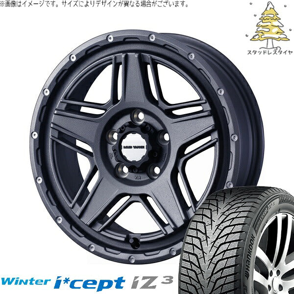 ハンコック ウィンターアイセプト IZ3X W636A 225/60R17 ＋ マッドヴァンス07 フリントグレー 17インチ 7J +40 5H114.3P スタッドレス・ホイール4本セット。1枚目。