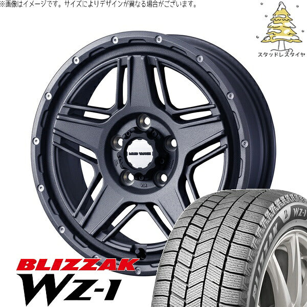 ブリヂストン ブリザック WZ-1 195/65R16 ＋ マッドヴァンス07 フリントグレー 16インチ 7J +38 5H114.3P スタッドレス・ホイール4本セット。1枚目。