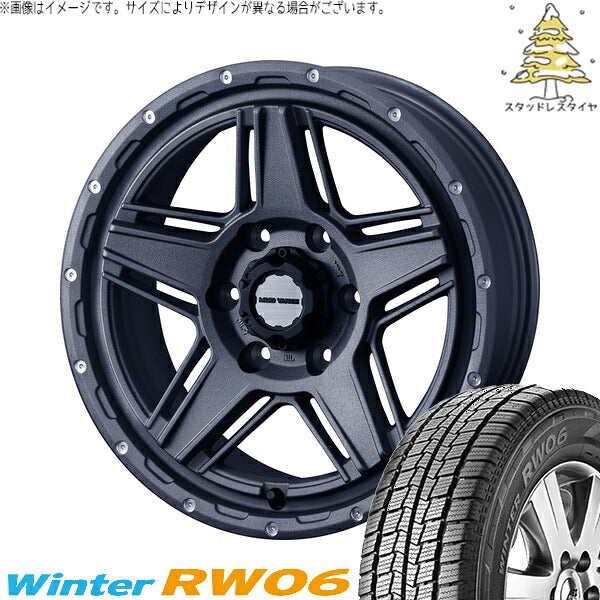 ハンコック ウィンター RW06 195/80R15 ＋ マッドヴァンス07 フリントグレー 15インチ 6J +33 6H139.7P スタッドレス・ホイール4本セット。1枚目。
