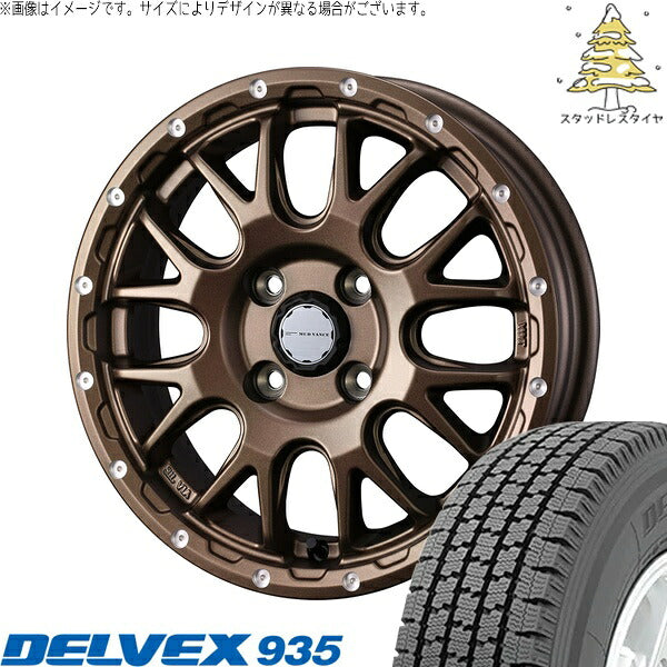 トーヨータイヤ デルベックス 935 155/80R14 ＋ マッドヴァンス08 マットブロンズ 14インチ 5J +35 4H100P スタッドレス・ホイール4本セット。1枚目。