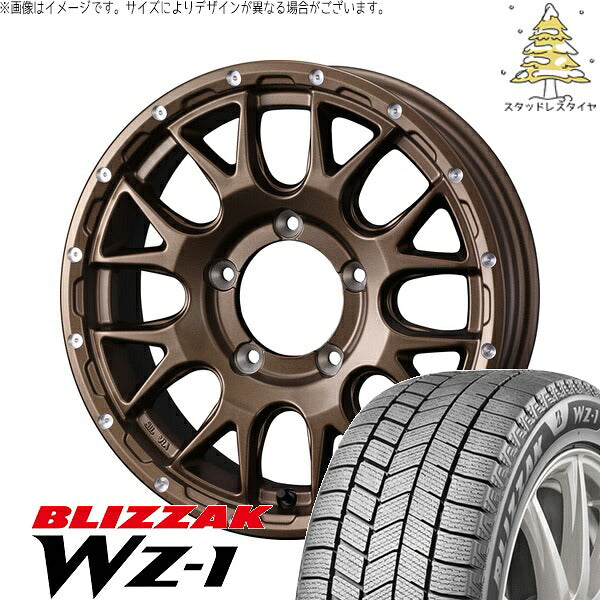 ブリヂストン ブリザック WZ-1 215/70R16 ＋ マッドヴァンス08 マットブロンズ 16インチ 5.5J +22 5H139.7P スタッドレス・ホイール4本セット。1枚目。