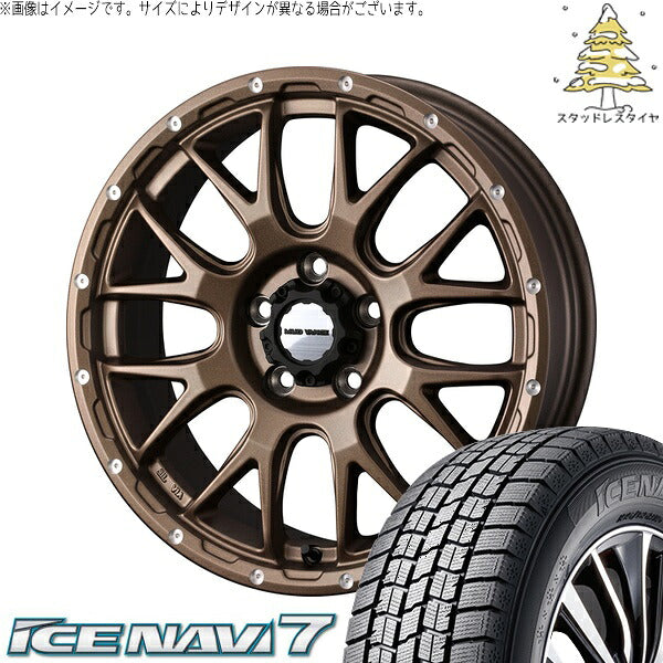 グッドイヤー アイスナビ7 235/50R18 ＋ マッドヴァンス08 マットブロンズ 18インチ 7.5J +35 5H114.3P スタッドレス・ホイール4本セット。1枚目。
