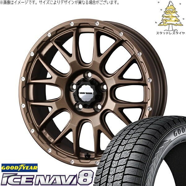 グッドイヤー アイスナビ8 235/50R18 ＋ マッドヴァンス08 マットブロンズ 18インチ 7.5J +35 5H114.3P スタッドレス・ホイール4本セット。1枚目。