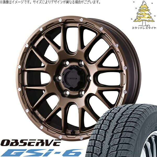 トーヨータイヤ オブザーブ Gsi-6 215/70R16 ＋ マッドヴァンス08 マットブロンズ 16インチ 6.5J +38 6H139.7P スタッドレス・ホイール4本セット。1枚目。
