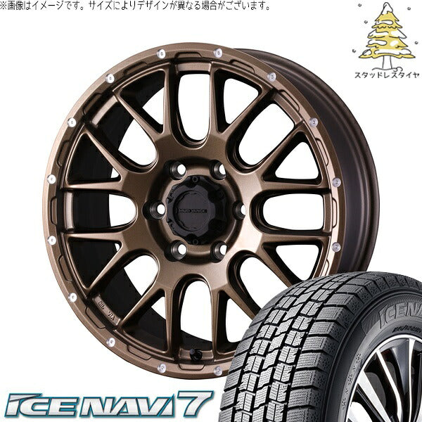 グッドイヤー アイスナビ7 215/65R16 ＋ マッドヴァンス08 マットブロンズ 16インチ 6.5J +38 6H139.7P スタッドレス・ホイール4本セット。1枚目。