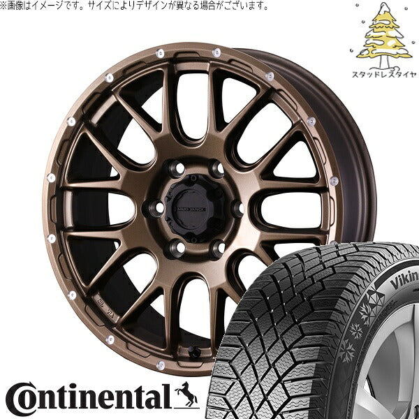 コンチネンタル バイキングコンタクト7 215/70R16 ＋ マッドヴァンス08 マットブロンズ 16インチ 6.5J +38 6H139.7P スタッドレス・ホイール4本セット。1枚目。