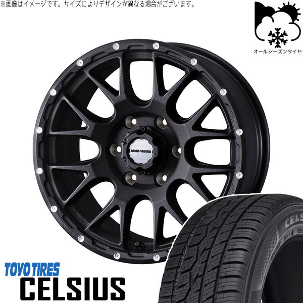 トーヨータイヤ セルシアス 155/65R14 ＋ マッドヴァンス08 フリントブラック 14インチ 4.5J +45 4H100P オールシーズン・ホイール4本セット。1枚目。