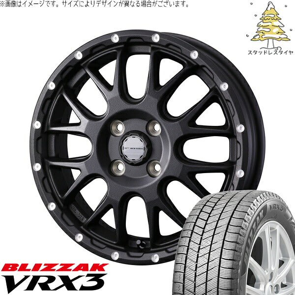 ブリヂストン ブリザック VRX3 165/65R15 ＋ マッドヴァンス08 フリントブラック 15インチ 4.5J +45 4H100P スタッドレス・ホイール4本セット。1枚目。