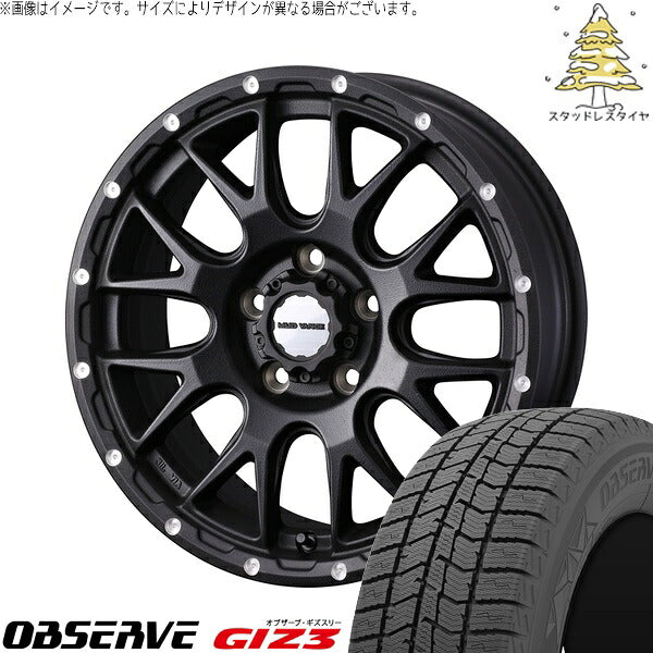 トーヨータイヤ オブザーブ GIZ3 225/55R17 ＋ マッドヴァンス08 フリントブラック 17インチ 7J +38 5H114.3P スタッドレス・ホイール4本セット。1枚目。