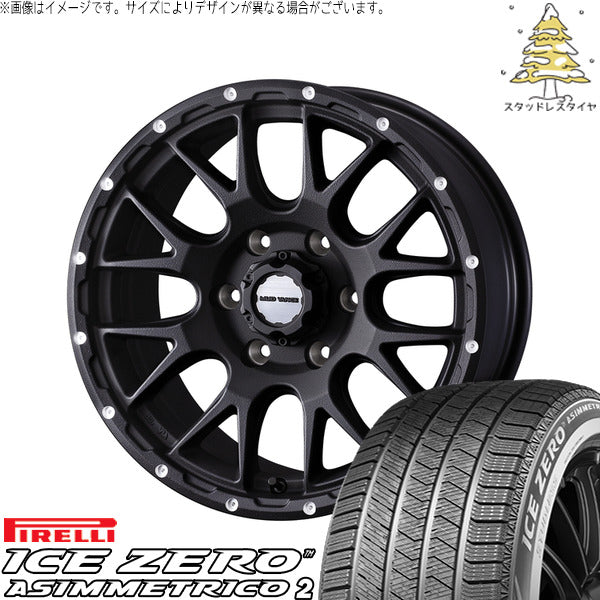 ピレリ アイスゼロアシンメトリコ2 225/45R18 ＋ マッドヴァンス08 フリントブラック 18インチ 7.5J +35 5H114.3P スタッドレス・ホイール4本セット。1枚目。
