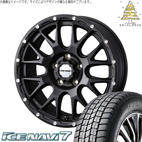 グッドイヤー アイスナビ7 225/60R17 ＋ マッドヴァンス08 フリントブラック 17インチ 7J +38 5H114.3P スタッドレス・ホイール4本セット。1枚目。