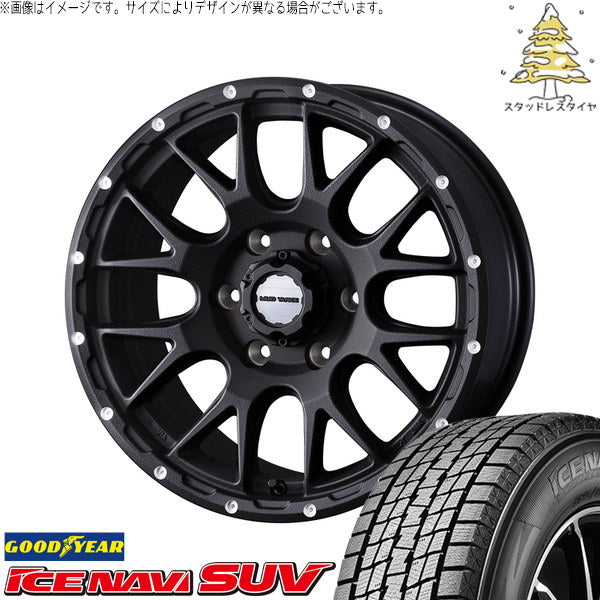 グッドイヤー アイスナビ SUV 215/65R16 ＋ マッドヴァンス08 フリントブラック 16インチ 7J +35 5H114.3P スタッドレス・ホイール4本セット。1枚目。
