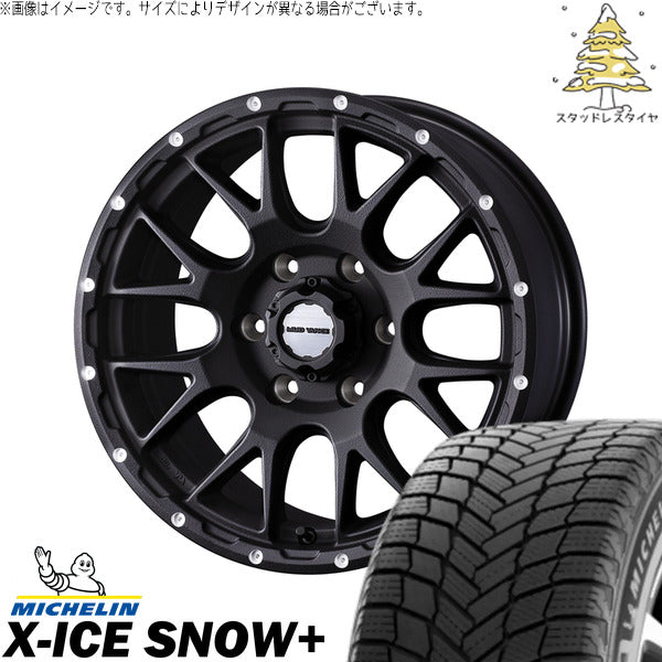 ミシュラン エックスアイス スノー+ 225/50R18 ＋ マッドヴァンス08 フリントブラック 18インチ 7.5J +35 5H114.3P スタッドレス・ホイール4本セット。1枚目。