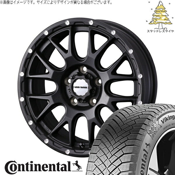 コンチネンタル バイキングコンタクト8 215/55R17 ＋ マッドヴァンス08 フリントブラック 17インチ 7J +38 5H114.3P スタッドレス・ホイール4本セット。1枚目。
