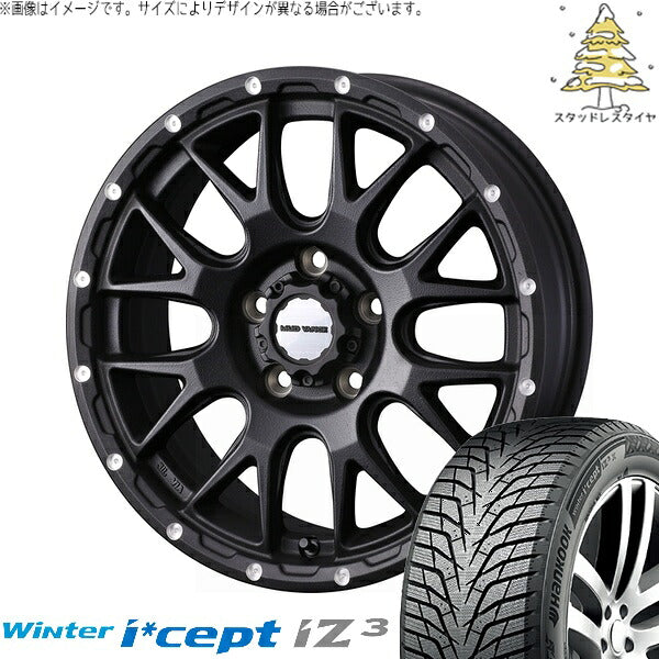 ハンコック ウィンターアイセプト IZ3 W636 225/45R17 ＋ マッドヴァンス08 フリントブラック 17インチ 7J +38 5H114.3P スタッドレス・ホイール4本セット。1枚目。