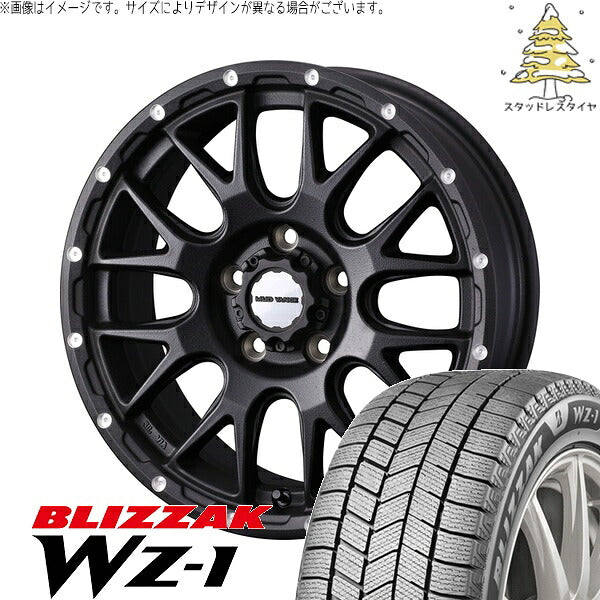 ブリヂストン ブリザック WZ-1 215/50R17 ＋ マッドヴァンス08 フリントブラック 17インチ 7J +38 5H114.3P スタッドレス・ホイール4本セット。1枚目。