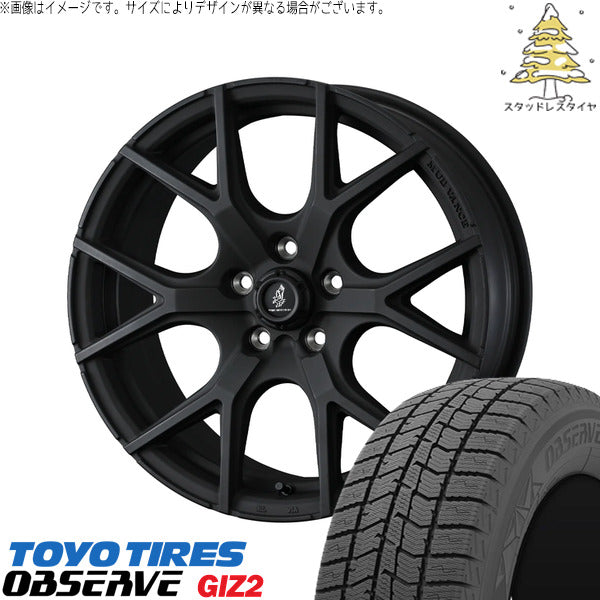 トーヨータイヤ OBSERVE 225/45R18 ＋ マッドヴァンスSD フルマットブラック 18インチ 7.5J +35 5H114.3P スタッドレス・ホイール4本セット。1枚目。