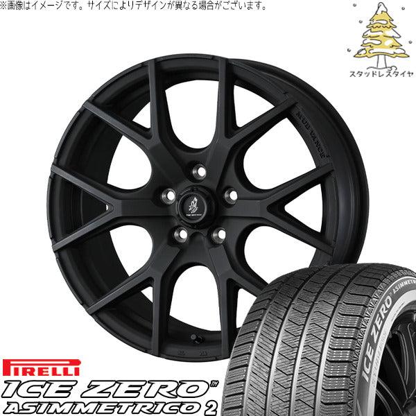 ピレリ アイスゼロアシンメトリコ2 215/65R16 ＋ マッドヴァンスSD フルマットブラック 16インチ 7J +35 5H114.3P スタッドレス・ホイール4本セット。1枚目。