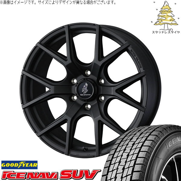 グッドイヤー アイスナビ SUV 265/55R20 ＋ マッドヴァンスSD フルマットブラック 20インチ 9J +55 6H139.7P スタッドレス・ホイール4本セット。1枚目。