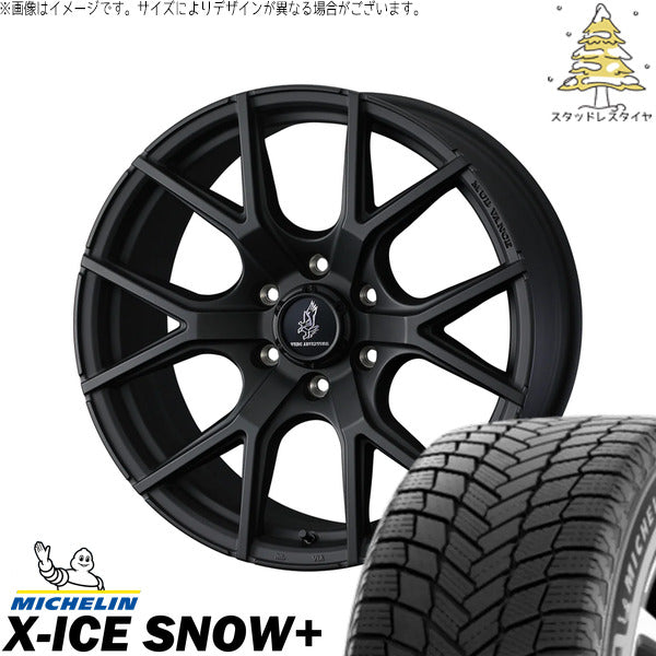 ミシュラン エックスアイス スノー+ 215/65R16 ＋ マッドヴァンスSD フルマットブラック 16インチ 6.5J +38 6H139.7P スタッドレス・ホイール4本セット。1枚目。