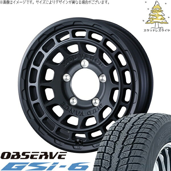 トーヨータイヤ オブザーブ Gsi-6 215/70R16 ＋ マッドヴァンスX タイプF フルマットブラック 16インチ 6J -5 5H139.7P スタッドレス・ホイール4本セット。1枚目。