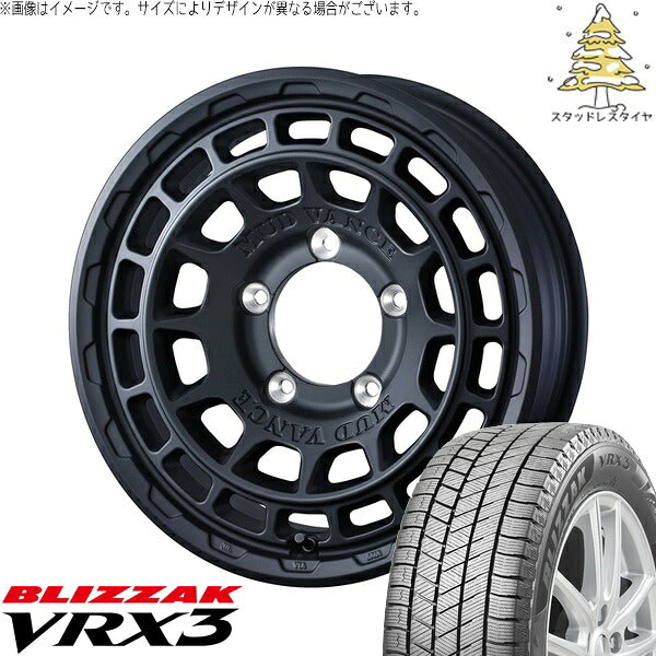 ブリヂストン ブリザック VRX3 215/70R16 ＋ マッドヴァンスX タイプF フルマットブラック 16インチ 6J -5 5H139.7P スタッドレス・ホイール4本セット。1枚目。