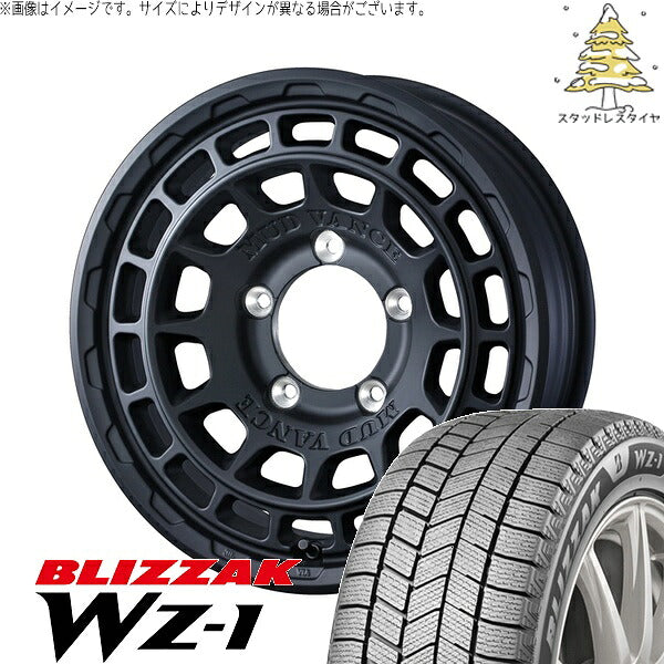 ブリヂストン ブリザック WZ-1 175/80R16 ＋ マッドヴァンスX タイプF フルマットブラック 16インチ 5.5J +22 5H139.7P スタッドレス・ホイール4本セット。1枚目。