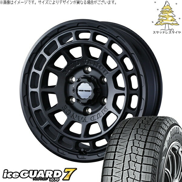 ヨコハマタイヤ アイスガードセブン IG70 165/65R14 ＋ マッドヴァンスX タイプF フルマットブラック 14インチ 5J +30 4H100P スタッドレス・ホイール4本セット。1枚目。