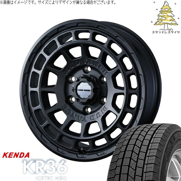 ケンダ アイステックネオ KR36 225/45R17 ＋ マッドヴァンスX タイプF フルマットブラック 17インチ 7J +38 5H114.3P スタッドレス・ホイール4本セット。1枚目。