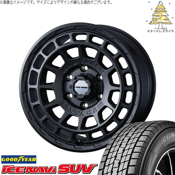 グッドイヤー アイスナビ SUV 215/70R16 ＋ マッドヴァンスX タイプF フルマットブラック 16インチ 6.5J +38 6H139.7P スタッドレス・ホイール4本セット。1枚目。