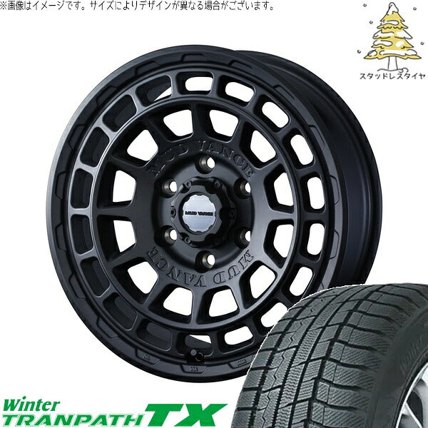 トーヨータイヤ ウィンタートランパス TX 155/65R14 ＋ マッドヴァンスX タイプF フルマットブラック 14インチ 4.5J +45 4H100P スタッドレス・ホイール4本セット。1枚目。
