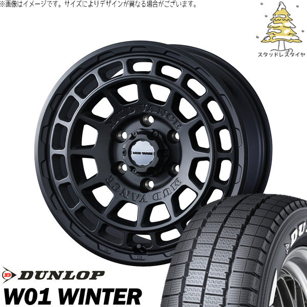 ダンロップ W01 WINTER 215/65R16 ＋ マッドヴァンスX タイプF フルマットブラック 16インチ 6.5J +38 6H139.7P スタッドレス・ホイール4本セット。1枚目。