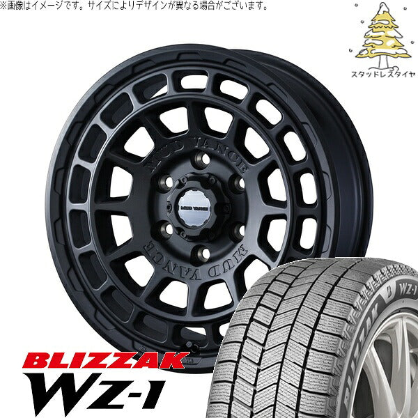 ブリヂストン ブリザック WZ-1 225/50R17 ＋ マッドヴァンスX タイプF フルマットブラック 17インチ 7J +38 5H114.3P スタッドレス・ホイール4本セット。1枚目。
