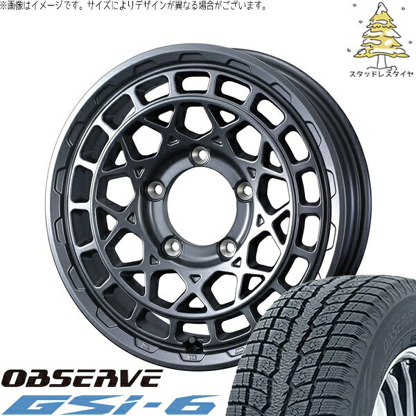 トーヨータイヤ オブザーブ Gsi-6 175/80R16 ＋ マッドヴァンスX タイプM マットガンメタ 16インチ 5.5J +22 5H139.7P スタッドレス・ホイール4本セット。1枚目。